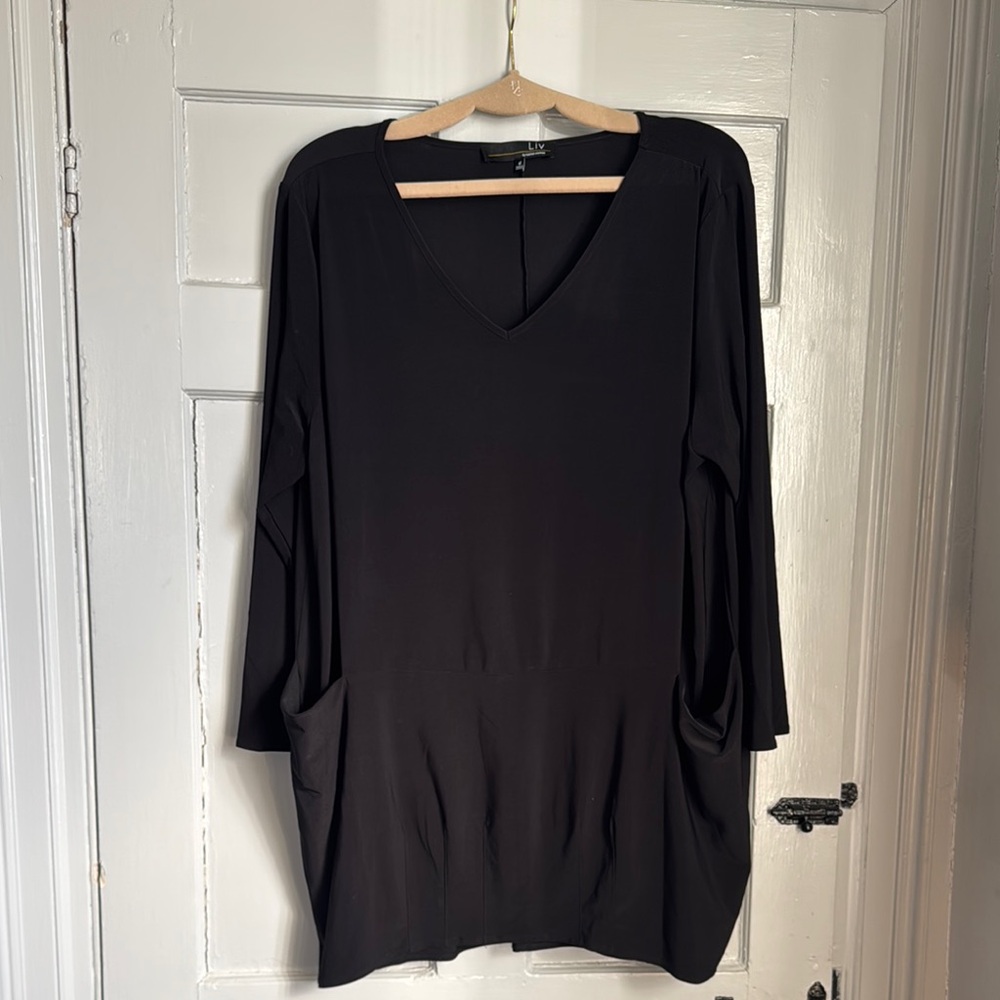 Habitat Black V-Neck Long Sleeve Top